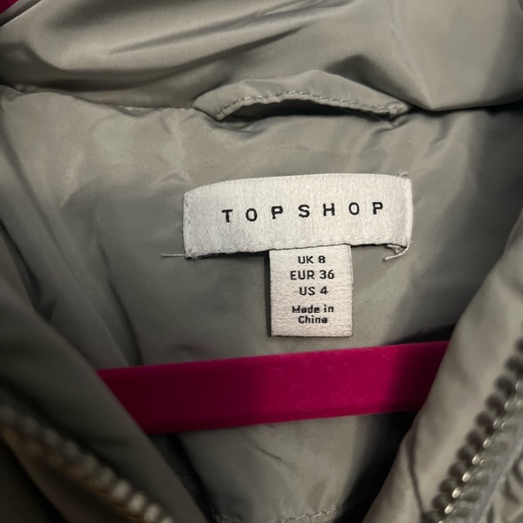 Topshop grey puffer jacket - Picture 3 of 5